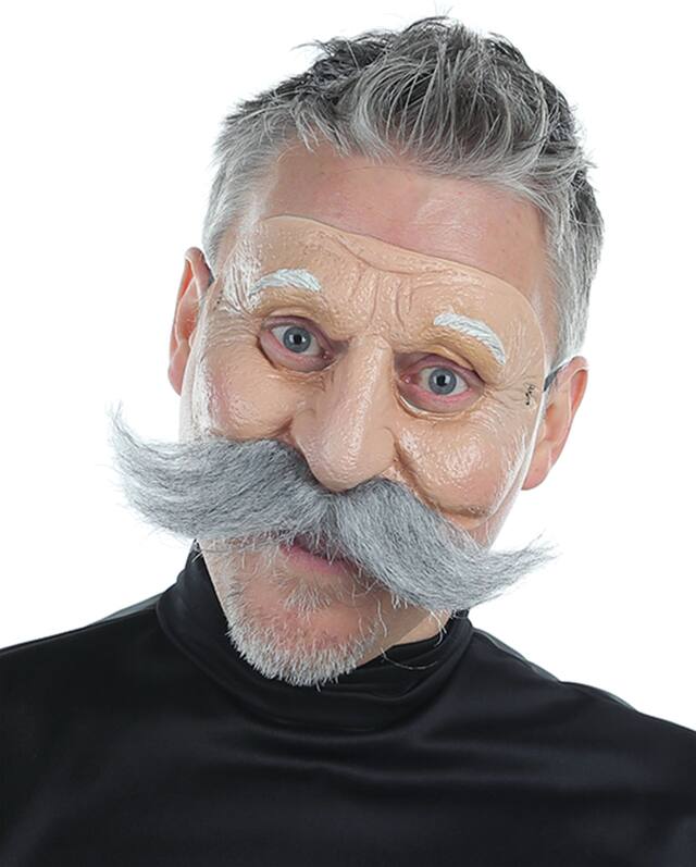 Mustached Old Man Mask Front_Flat