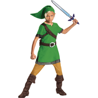 Kids' Nintendo The Legend of Zelda Link Green Tunic with Hat  Halloween Costume, Assorted Sizes Front_Angled_Right