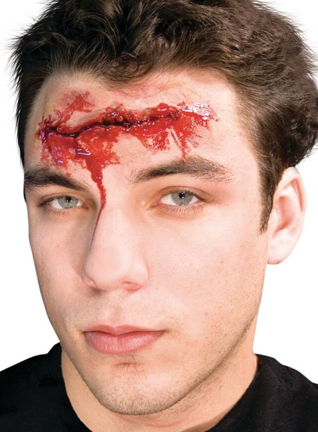 Fake Large Open Wound Prosthetic, Red, One Size, Wearable Costume Accessory for Halloween Front_Flat