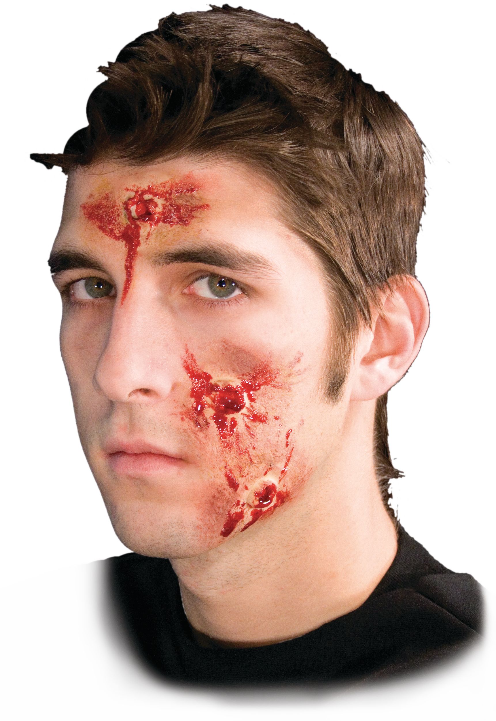 Fake Bullet Hole Wound Prosthetics, Beige, One Size, 3-pk, Wearable Costume Accessories for Halloween Composite_or_Mixed