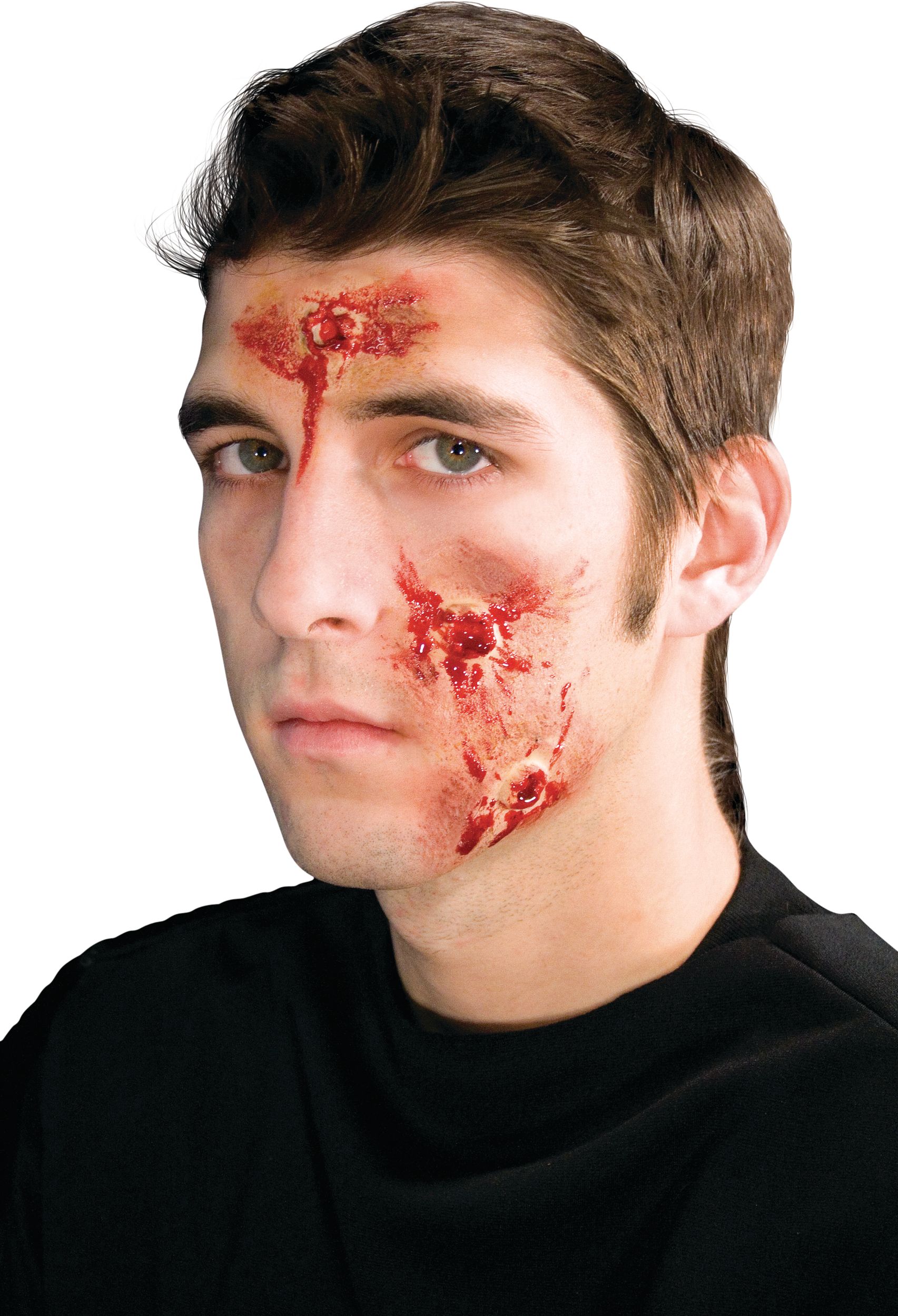 Fake Bullet Hole Wound Prosthetics, Beige, One Size, 3-pk, Wearable Costume Accessories for Halloween Composite_or_Mixed