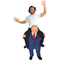 Adult  President Donald Trump Blue Ride-On Jumpsuit Halloween Costume, One Size Front_Flat