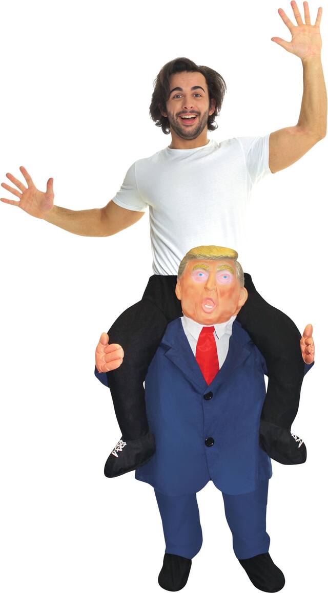 Adult  President Donald Trump Blue Ride-On Jumpsuit Halloween Costume, One Size Front_Flat