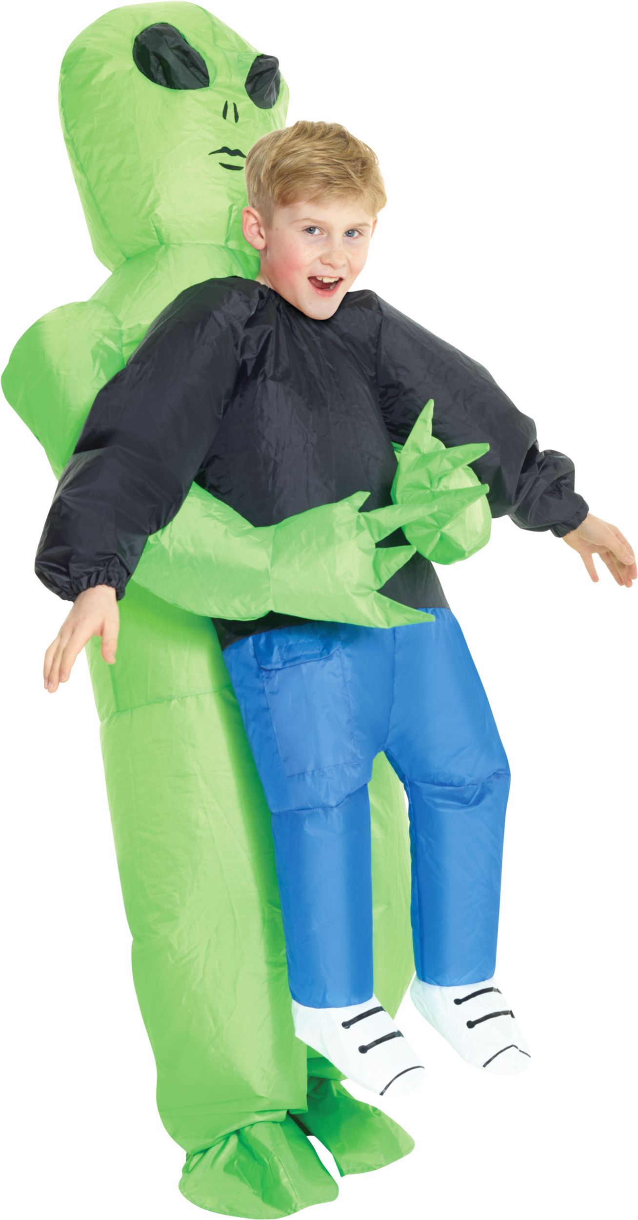 Costume d'extraterrestre gonflable vert, enfants, taille universelle