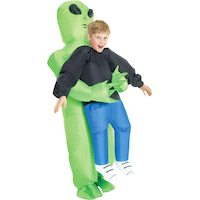 Kids' Alien Green Inflatable Halloween Costume, One Size Front_Angled_Right
