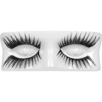 Faux cils supérieurs et inférieurs effrayants, noir, taille unique, accessoire de costume à porter pour l'Halloween Front_Flat