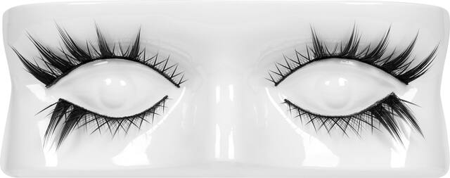Long Top & Bottom Dramatic Fake False Eyelashes, Black, One Size, Wearable Costume Accessory for Halloween Front_Flat