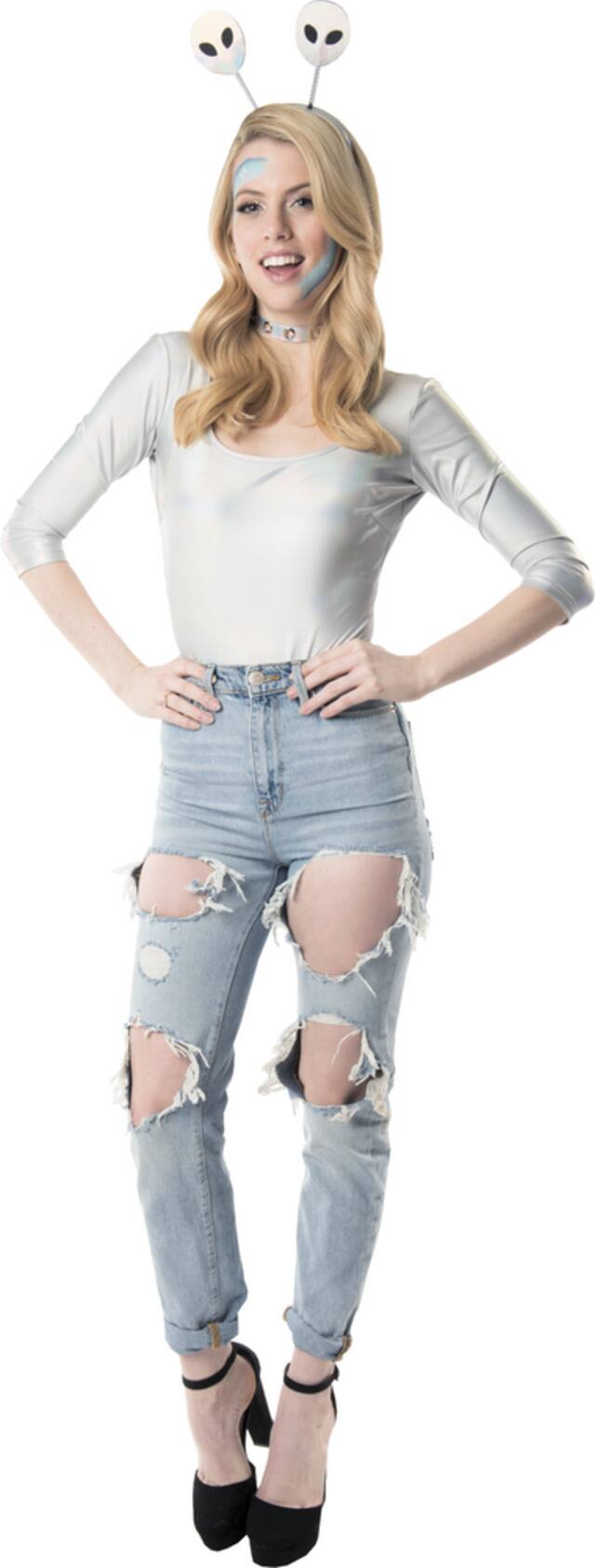 Women's Alien Costume Accessory Kit, Grey, Adult, One Size Party City