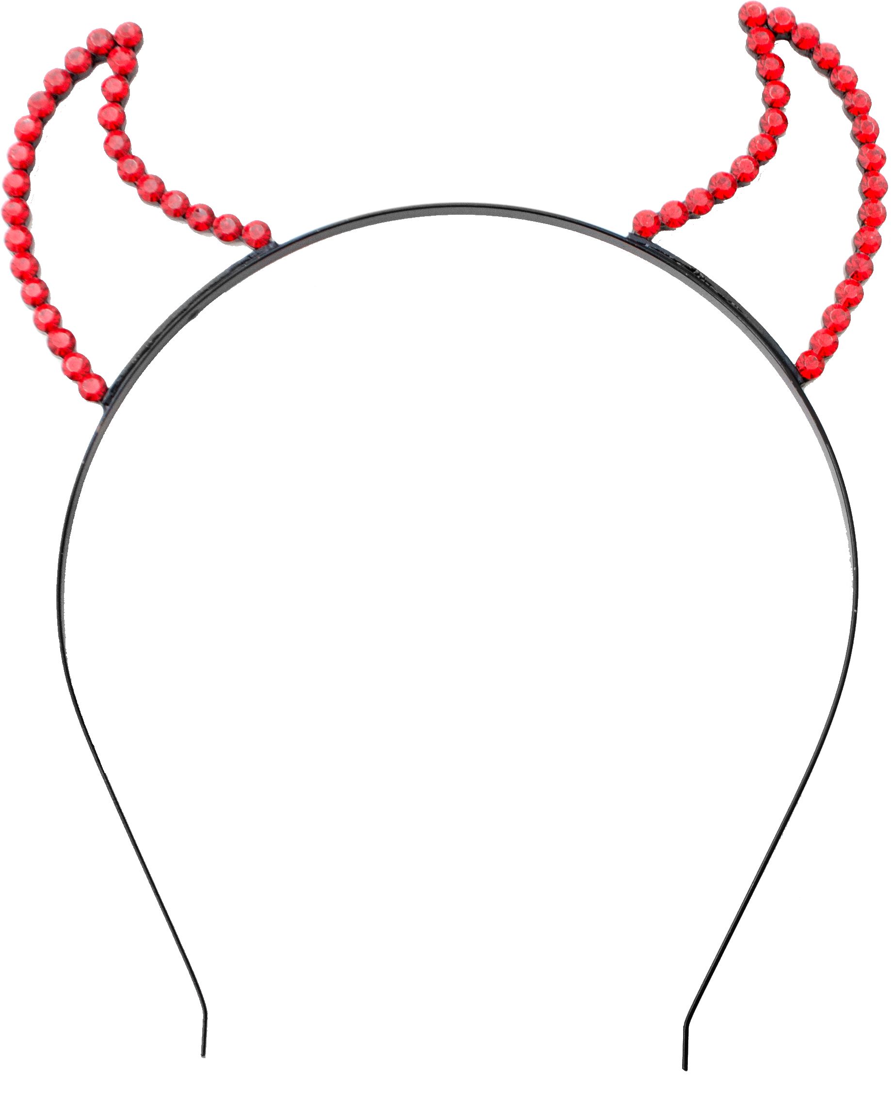 Rhinestone Devil Party Headband Front_Flat
