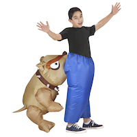 Kids' Biting Dog Blue/Brown Inflatable  Halloween Costume, One Size Side_Right