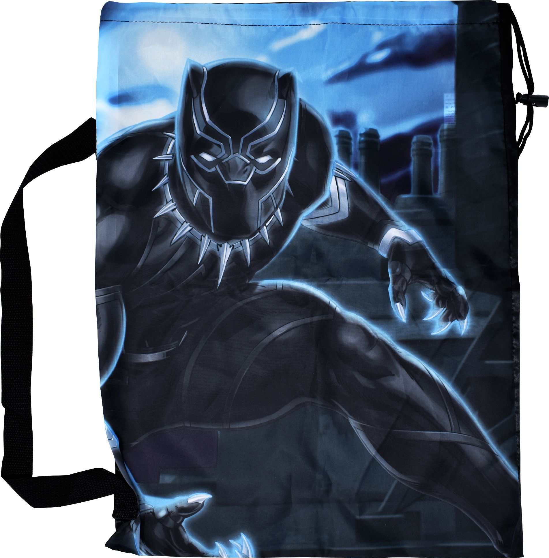 Sac à friandises Panthère noire Halloween, bleu/noir, 14 po, pour passer l'Halloween Front_Flat