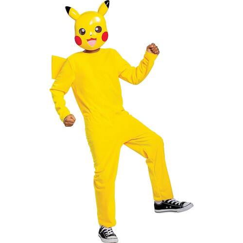 Kids' Nintendo Pokémon Pikachu Yellow Jumpsuit with Mask Halloween Costume, Assorted Sizes