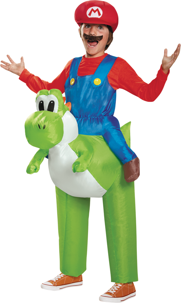 Costume gonflable Nintendo Super Mario Bros Mario et Yoshi, enfants, taille  universelle