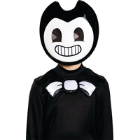 Masque d'horreur souriant Bendy and the Ink Machine, noir/blanc, taille unique, accessoire de costume à porter pour l'Halloween Front_Flat