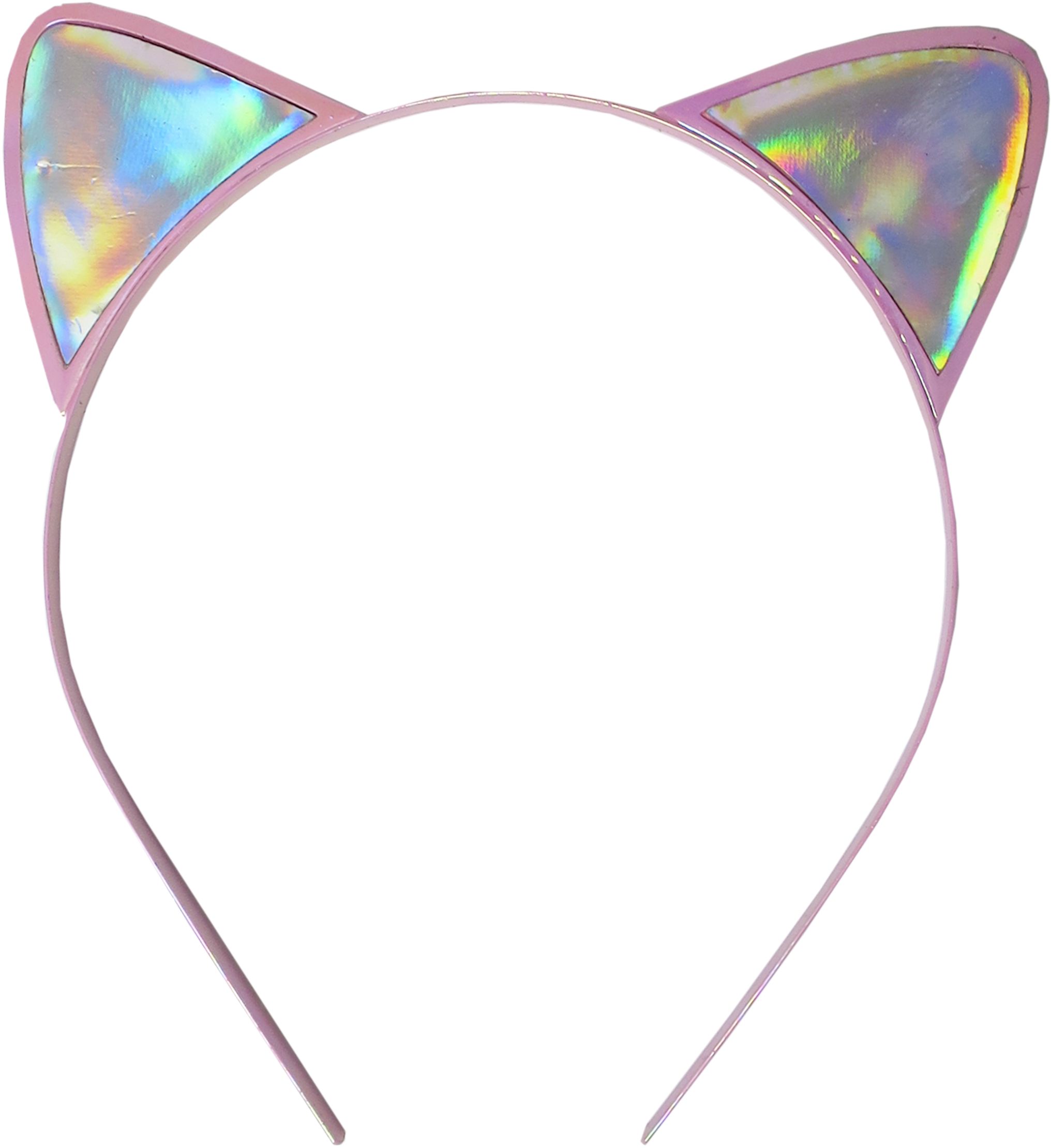 Iridescent Cat Ear Headband Front_Flat