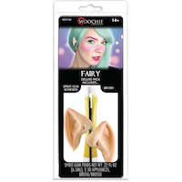 Fairy Ears Prosthetics Kit with Spirit Gum & Brush, Beige, One Size, 4-pk, Wearable Costume Accessories for Halloween Front_Flat
