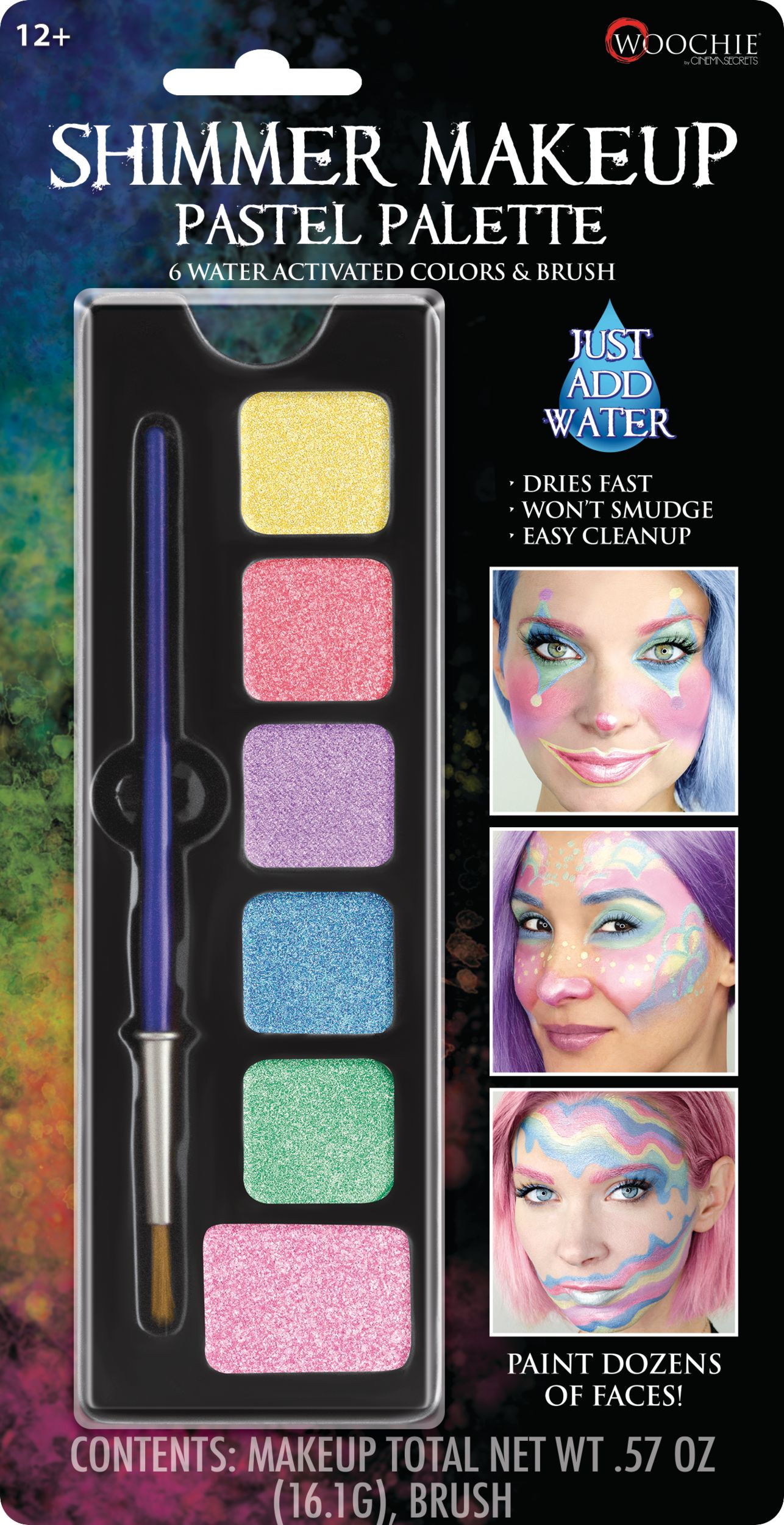 Shimmer Makeup Pastel Palette, Adult, 3-pc Front_Flat