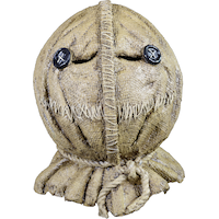 Trick 'r Treat Sam Burlap Stitched Mask, Brown, One Size, Wearable Costume Accessory for Halloween Front_Flat