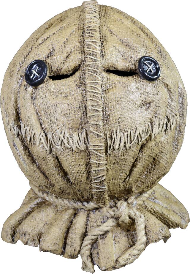Trick 'r Treat Sam Burlap Stitched Mask, Brown, One Size, Wearable Costume Accessory for Halloween Front_Flat