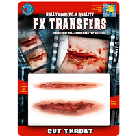 Prothèses de fausse blessure à la gorge Tinsley Transfers, rouge, taille unique, paq. 2, accessoires de costume à porter pour l'Halloween