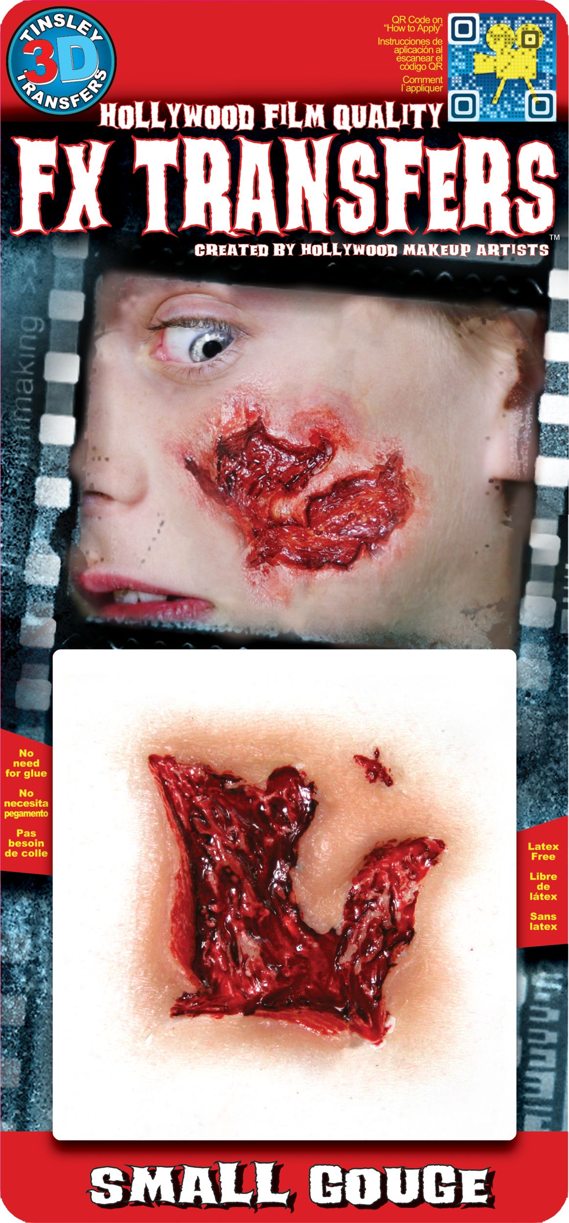 Tinsley Transfers Fake Small Gouge Wound Prosthetic, Red, One Size, Wearable Costume Accessory for Halloween Front_Flat