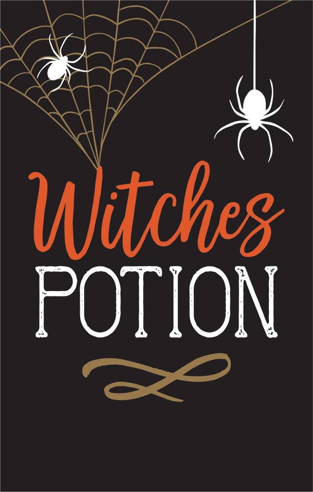 Autocollants en papier pour bouteille de vin Happy Halloween, multicolore, 7 po, paq. 5, décoration de table pour l'Halloween Front_Flat