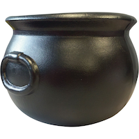 Black Cauldron Halloween Decor, 8-in Front_Angled_Right
