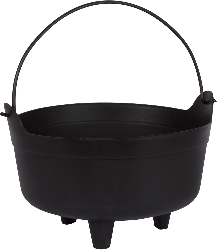 Dutch Kettle Candy Holder, Black, 14in, Table Decoration for Halloween