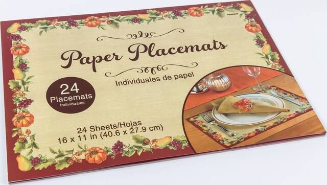 Thanksgiving Paper Placemats, 24-pk Overhead_Plunge