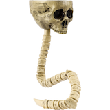 Entonnoir de fête squelette de crâne de serpent, beige/noir, 33-1/2 po, décoration de table pour l'Halloween Front_Angled_Right