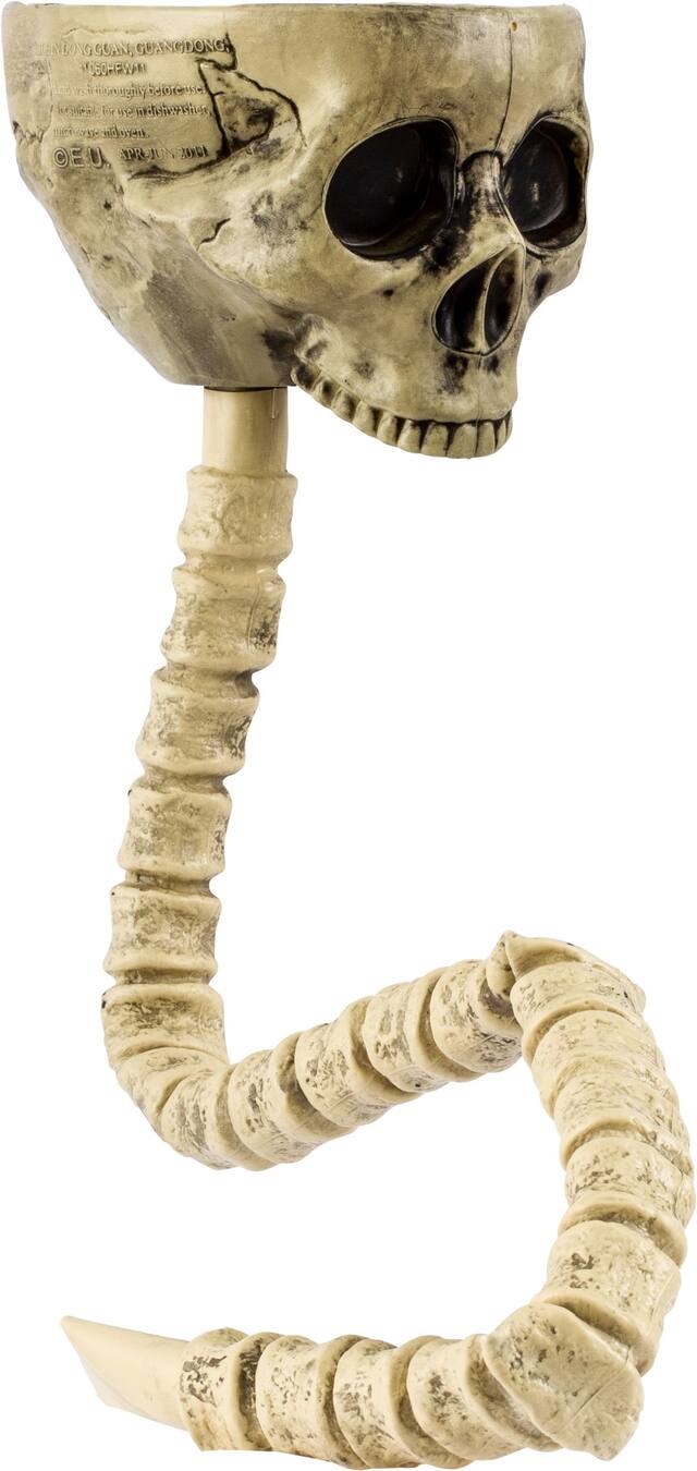 Skull Snake Skeleton Drink Party Funnel, Beige/Black, 33.5-in, Table Decoration for Halloween Front_Angled_Right