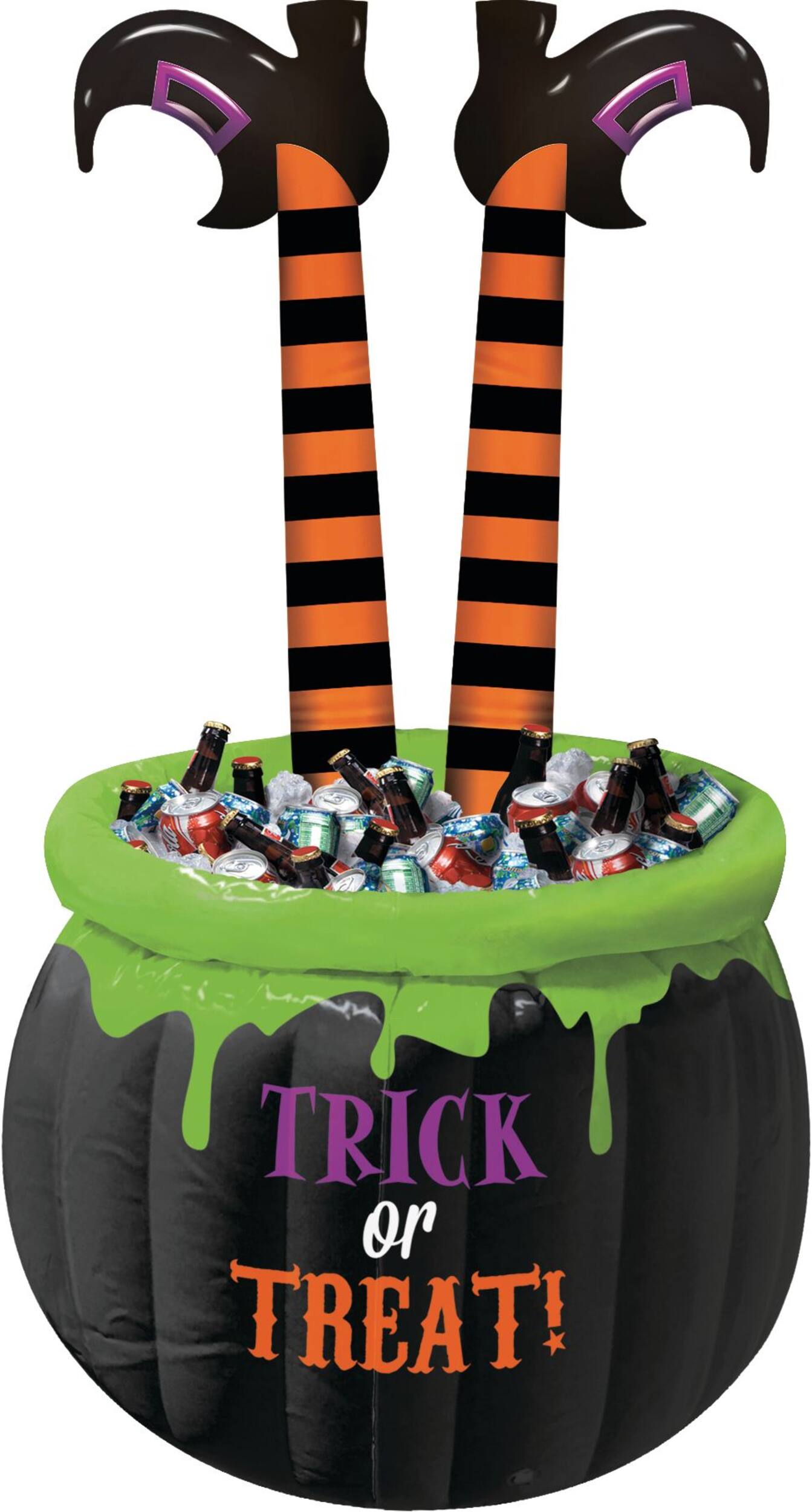 Inflatable Witch Cauldron Cooler, 55-in Front_Flat