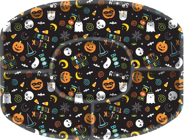 Halloween Friends Sectional Platter Overhead_Flat