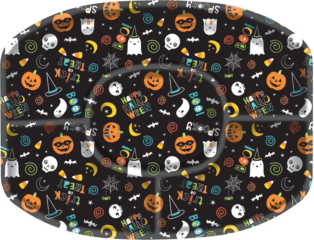 Halloween Friends Sectional Platter Overhead_Flat