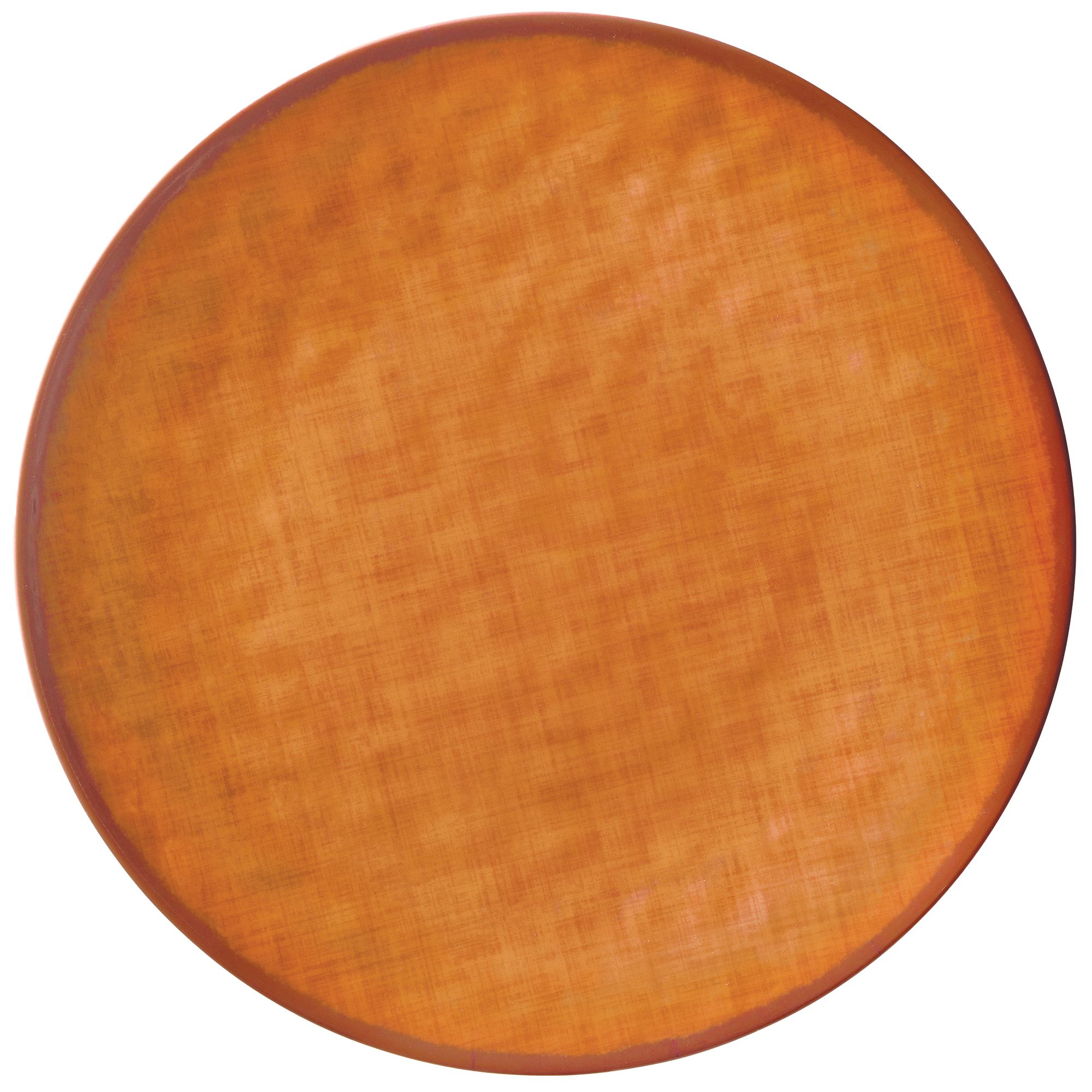 Textured Reusable Plastic Round Serving Platter, Orange, 11.5in, Table
