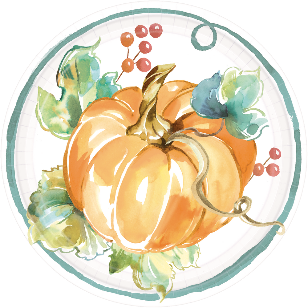 Painted Fall Dessert Paper Plates, 8pk Party City