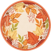 Fall Foliage Dinner Party Paper Plates, 8-pk Overhead_Flat
