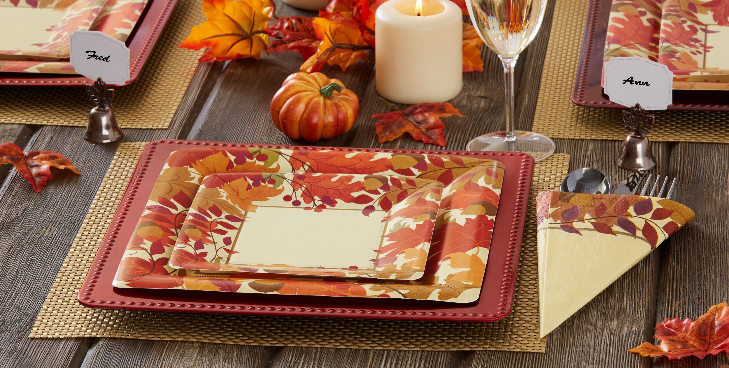 Festive Fall Dinner Plates, 18-pk Composite_or_Mixed