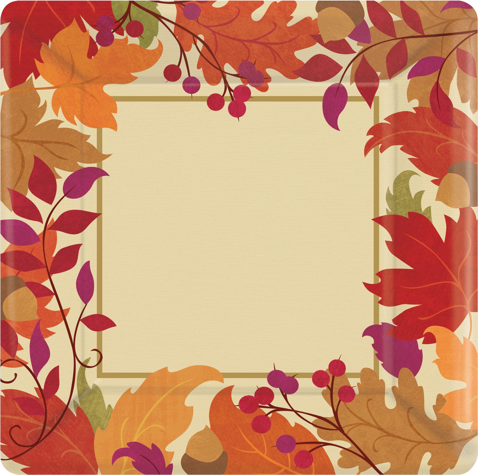 Festive Fall Dinner Plates, 18-pk Overhead_Flat