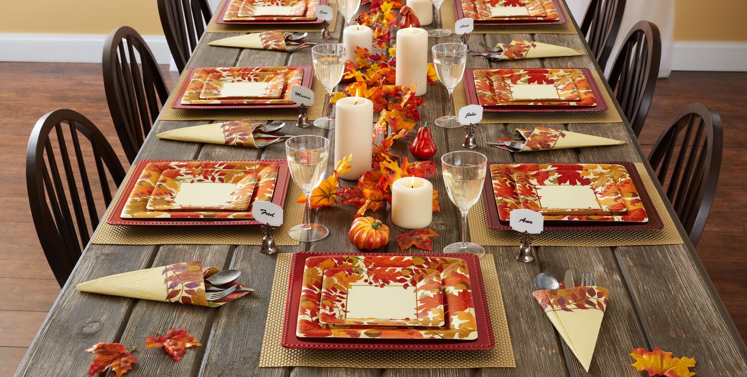 Festive Fall Dinner Plates, 18-pk Composite_or_Mixed