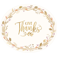 Assiettes ovales, Give Thanks, paq. 18 Overhead_Flat