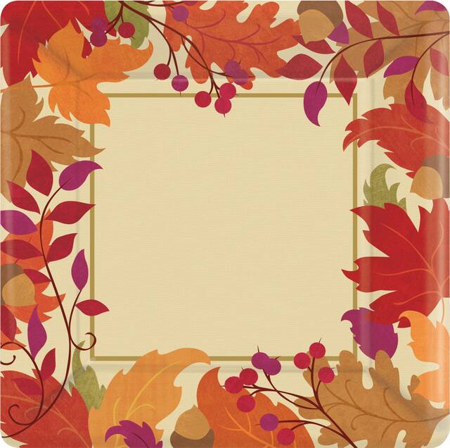 Assiettes à dessert, automne festif, paq. 18 Overhead_Flat