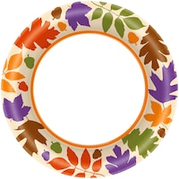 Assiettes à déjeuner, chaleur d'automne, paq. 40 Overhead_Flat