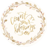 Assiettes à dessert en papier, Count Your Blessings, paq. 18 Overhead_Flat