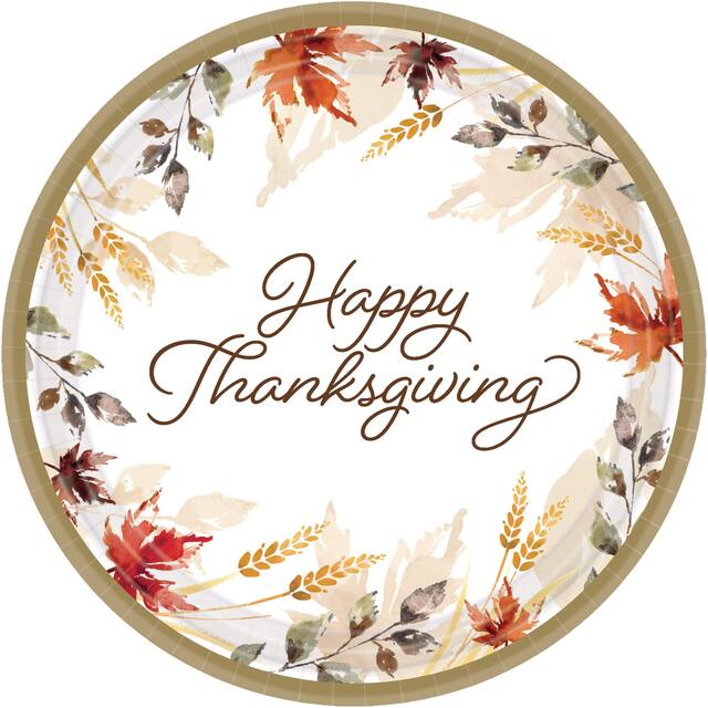 Big Party Pack Classic Thanksgiving Dessert Plate, 60-pk Overhead_Flat