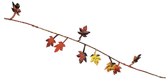 Fall Leaves Table Centrepiece with Weighted Base, Yellow/Orange, 18-in, Indoor Decoration for Fall Overhead_Plunge