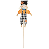 Scarecrow Smiling Yard Stake, Multi-Coloured, 36-in, Outdoor Decoration for Fall Front_Flat
