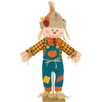 Épouvantail garçon debout, multicolore, 11,7 po, décoration intérieure/extérieure pour l'automne Front_Flat