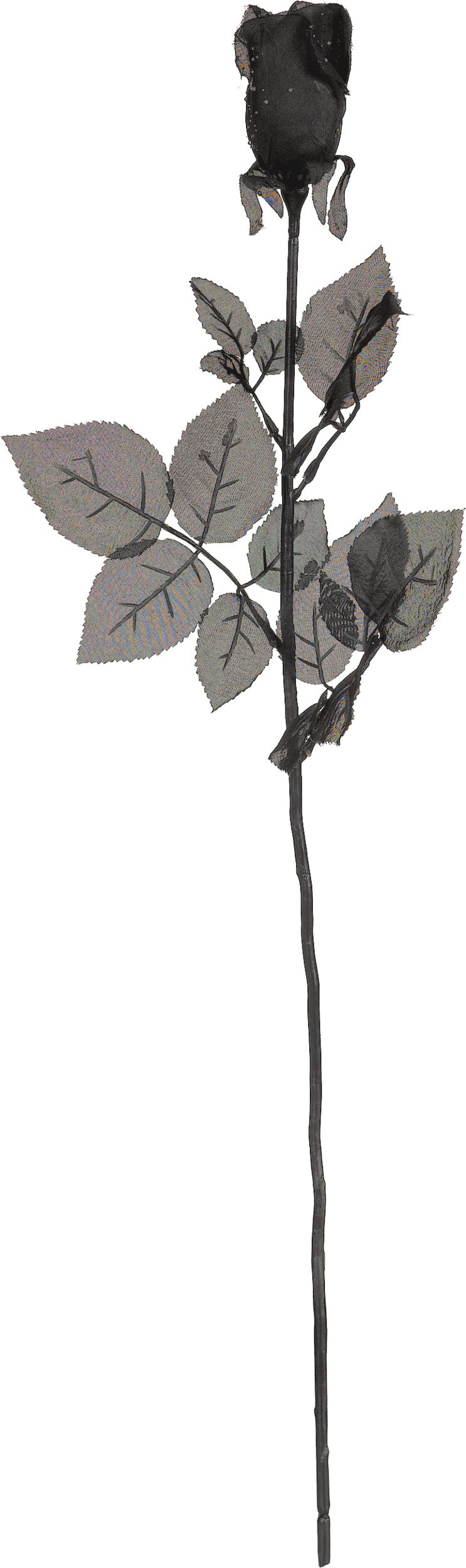 Fleur rose en tissu, noir, 24-1/2 po, décoration intérieure/extérieure pour l'Halloween Side_Left