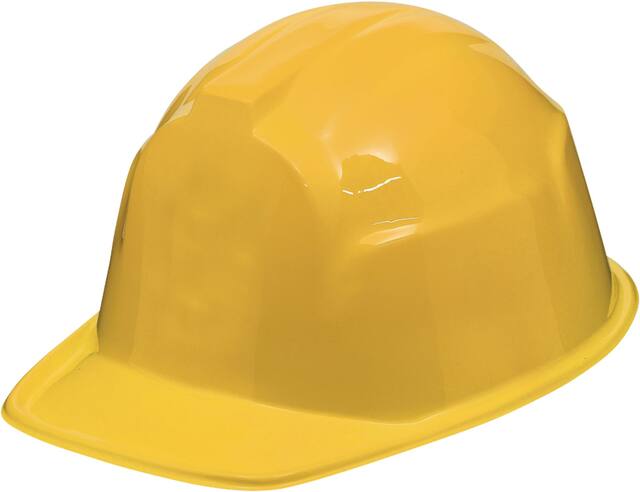 Casque de protection en plastique de travailleur de la construction, jaune, taille unique, accessoire de costume à porter pour l'Halloween Front_Angled_Left